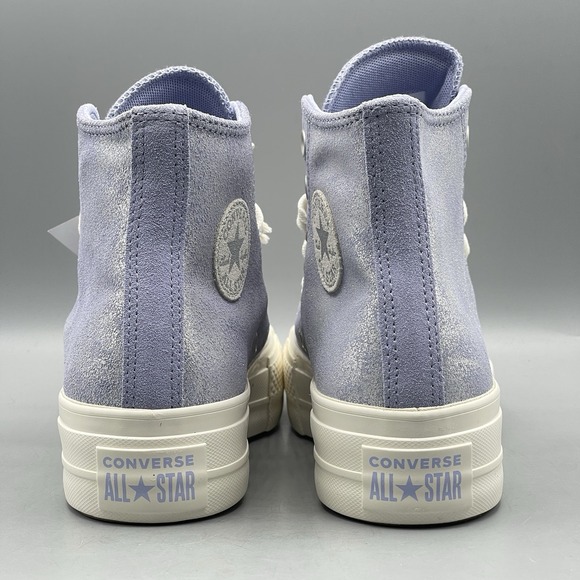 Converse CTAS Lift Women's 6 Hi Top Platform Sneakers Suede Shimmer Lilac NIB - Picture 11 of 13